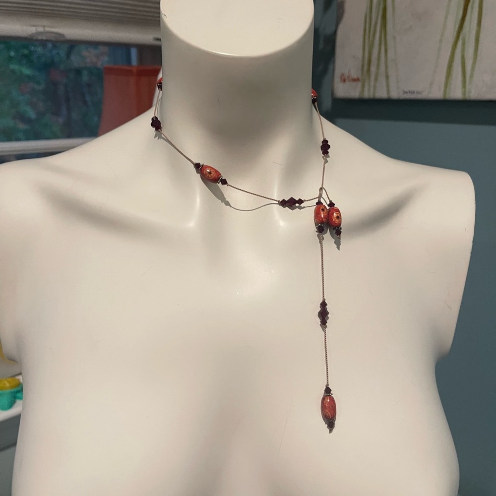 Elegant Red Beaded Necklace